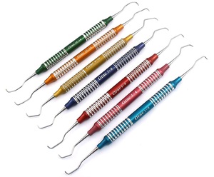 Gracey Curette Multicolor Scaler Juego de 7 piezas Instrumentos dentales CE e ISO Aprobado Acero inoxidable alemán - Product Image 3