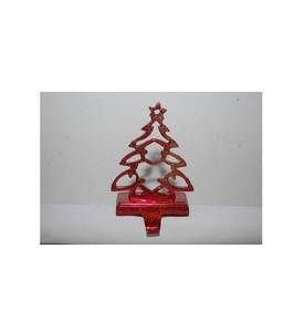 Soporte de medias Premium Feliz Navidad Metal Tela hecha a mano Papá Noel eléctrico Alta calidad Mejor soporte de medias de metal - Product Image 3