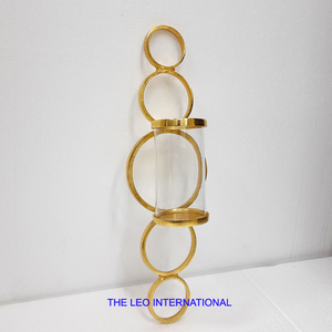Candelabro de pared de metal de aluminio Chapado en plata, candelabro de pared Sadie montado en la pared, patrón de joyería de pilar de vela de 5X5X20 pulgadas - Product Image 3