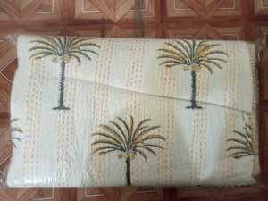 Palmboom Kantha Quilt Handgemaakte Quilt Deken Katoenen Quilt Spreiddeken Kantha Gooi Indian 100% Katoen Het Hele Seizoen In; 27243