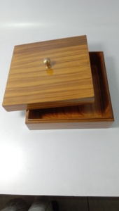 Handcrafted Solid Wood Spice Box <b>Container</b> with Brass Knob Luxury Wooden Masala Box <b>Storage</b> Organizer <b>for</b> <b>Kitchen</b> & Table Decor - Product Image 4