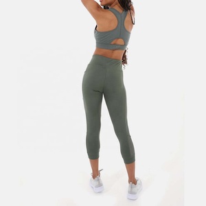 Soutien-gorge de sport pour femme à maintien élevé – Tissu respirant et écologique, fermeture à cordon, dos nageur, rembourré, pour le yoga et la gym - Product Image 4