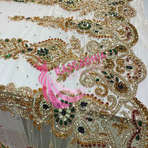 Meilleure qualité dentelle luxe tissu broderie perles dentelle tissu au prix de gros - Product Image 5