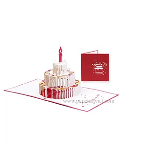 공예 수제 3D 팝업 생일 카드 연인 친구 생일 Valentiine 포장 Pcs 인쇄 수락 유형