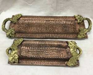 Bandeja de servicio Eid de decoración de Ramadán con forma Rectangular de Metal de aluminio con asas decorativas de hoja de oro bandeja para servir postres - Product Image 5