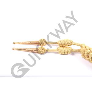 Aiguillette dorée personnalisée de haute qualité, uniforme de cérémonie confortable avec deux embouts dorés - Product Image 5