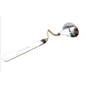 Nuevo diseño doblado curvado mango <span class=keywords><strong>de</strong></span> acero inoxidable cucharas - Product Image 1