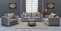 Offre Spéciale : Ensemble de Canapés Chesterfield du Royaume-Uni, Cadre en Bois Massif, Design Moderne, Canapé-Lit en Tissu avec Rangement, Meubles de Salon