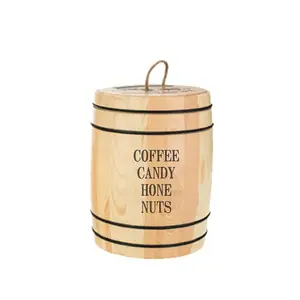 Barril de madera de barril liso para embalaje y almacenamiento de té, barril para dulces/Miel/Café, gran oferta, venta al por mayor