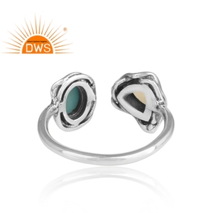 ผู้ผลิตเครื่องประดับเงินสเตอร์ลิง925ของอินเดียซิทรินและแอริโซนาแหวนพลอยเทอร์ควอยซ์ขายส่งเครื่องประดับ - Product Image 4