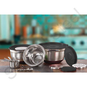 Tazón de Metal para almacenamiento de alimentos y vegetales, rallador de acero inoxidable alemán con cuchara medidora y juego de tazas - Product Image 2