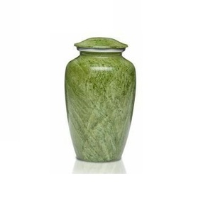 Urne ronde classique en marbre vert pour cendres - Product Image 1
