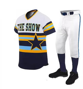 Ropa deportiva de béisbol y softbol personalizada OEM unisex, camiseta transpirable para jóvenes con diseño de tiras bordadas, conjuntos cosidos para hombres - Product Image 3