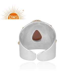 Natural Rainbow Moonstone <b>Ring</b> <b>Adjustable</b> <b>Rings</b> Jewelry Manufacturer Shiny Finished 925 Sterling Silver Jewelry Wholesaler - Product Image 4