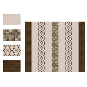 Carreaux de mur de cuisine en céramique classique moderne 300x450mm, bande de bois brillante avec conception de tasse, carreaux de sol de 5mm d'épaisseur pour salle de bain - Product Image 3