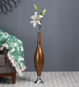 ดอกไม้สีน้ำตาลมุมใหญ่อลูมิเนียมแจกันสำหรับการใช้งานงานแต่งงานปาร์ตี้ปีใหม่โอกาสวินเทจที่ไม่ซ้ำกันออกแบบใหม่ที่ทันสมัยที่กำหนดเอง - Product Image 3