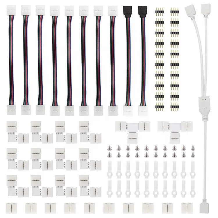 OEM ODM RGB Led Strip Light 4 Pins RGB LED tape Connector plug power Splitter Cable 4pin needle female Connector wire