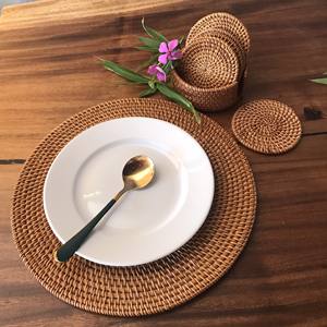 เสื่อรองจานหวายทรงกลมผ้าทอมือในเวียดนามสำหรับงานเลี้ยงงานแต่งงาน - Product Image 6