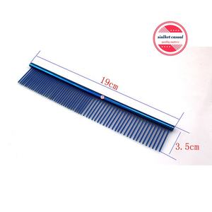 Peine de aseo para mascotas, con dientes redondos espaciados diferentes (coloridos), de acero inoxidable, para perros y gatos - Product Image 2