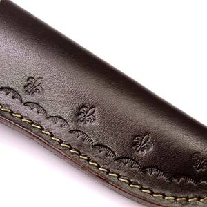 Funda de cuero de grano rico para cuchillos de hoja fija, producto OEM 2021, hecho a mano, contraste estampado - Product Image 3