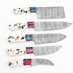 Juego de cuchillos de cocina personalizados, juego de 5 piezas de cuchillos de Chef de Damasco forjado a mano - Product Image 6