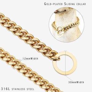 <span class=keywords><strong>Collar</strong></span> de cadena de perro dorado pesado <span class=keywords><strong>Collar</strong></span> de acero inoxidable para mascotas <span class=keywords><strong>Collar</strong></span> de entrenamiento Choke <span class=keywords><strong>Dog</strong></span> Metal - Product Image 5