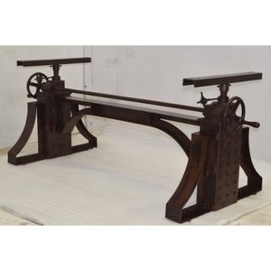 Cổ Điển Công Nghiệp Crank Bảng Cơ Sở Cổ Nâu Gỉ Kết Thúc Kim Loại Đinh Tán Bàn Ăn Thể Loại - Product Image 3