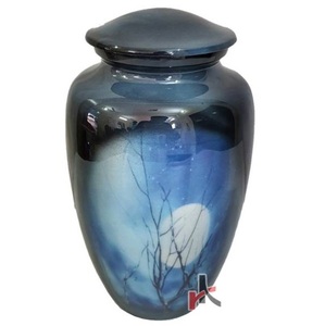 Urna Funeraria de Metal Estilo Europeo con Capacidad de 200 Pulgadas Cúbicas, Urnas de Cremación de Metal Hechas a Mano con Acabado de Color - Product Image 2