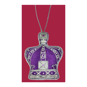 Latest Queen Crown <b>Purple</b> <b>Fabric</b> Embroidery Ornament - Product Image 1