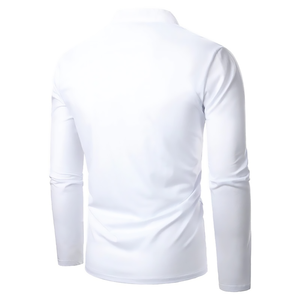 Vêtements pour hommes de haute qualité, personnalisés, à manches longues, col montant, fermeture à boutons, style décontracté, en coton molletonné, respirant, séchage rapide - Product Image 6