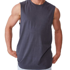 Débardeur bleu marine extensible uni sur mesure OEM pour homme/garçon, collection été - Product Image 1