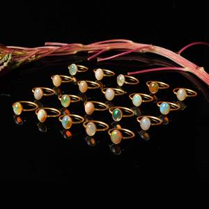 Anillo de ópalo etíope con piedras preciosas, colgante de ópalo etíope, anillo de oro lleno de piedras preciosas, joyería de ópalo para selfie - Product Image 2