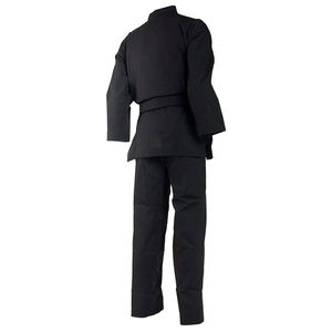 Uniformes de Taekwondo para hombre, diseño de secado rápido negro sólido con mangas completas, estilo de arte marcial de Karate para adultos - Product Image 2