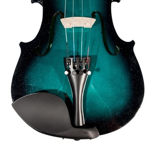 Violín acústico NAOMI 4/4 violín con estuche + arco + juego de colofonia violines de estudiante azul negro violín para principiantes - Product Image 4