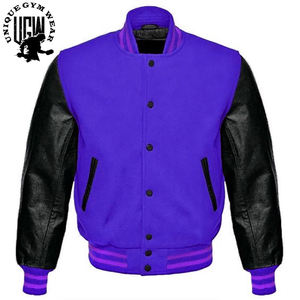 Vêtements de sport UNIQUE en gros, veste de baseball en laine personnalisée, coupe-vent, respirante, séchage rapide, en cuir pour hommes - Product Image 4