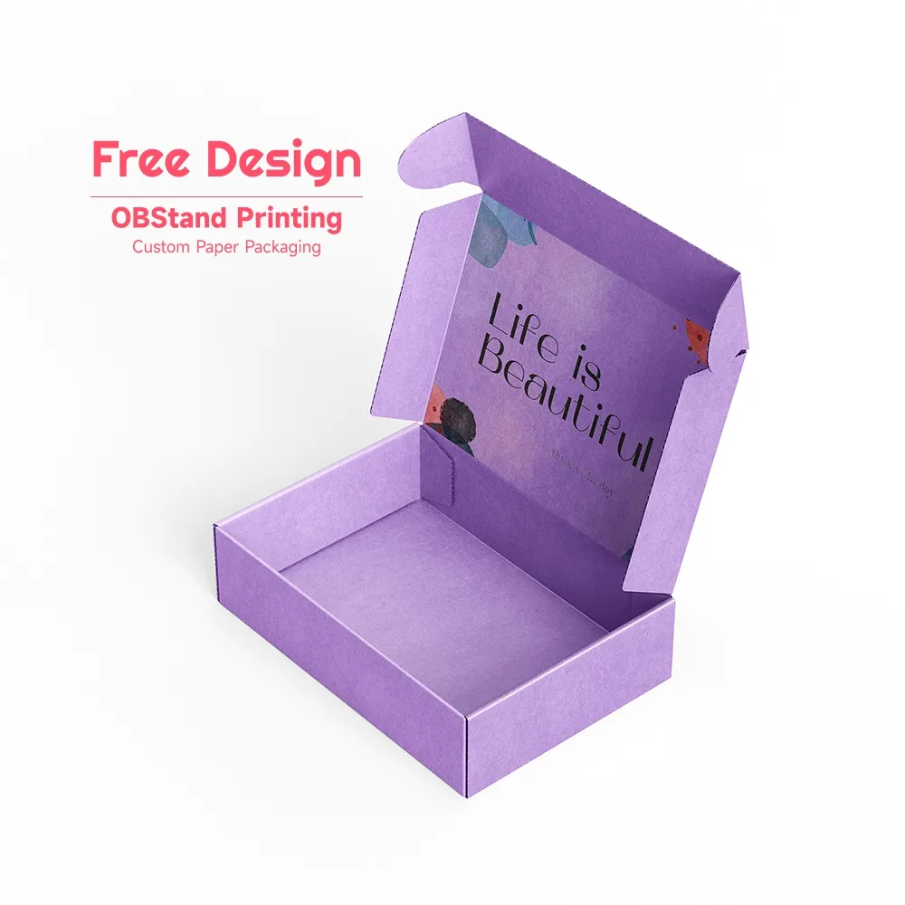 Free Design Cute Custom Eco Corrugated Paper Mailing Box Packaging For Beauty / Skin Care Shipping Boxes
