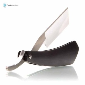 Men Straight <b>Edge</b> Folding Razor with <b>Plastic</b> Handle Vintage Salon Barber Manual Beard Shaver Cutter Holder without Blade - Product Image 4