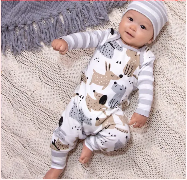 लंबी आस्तीन वाले जंपसूट और रोम्पर नवजात रोम्पर सूती शिशु और बच्चों के कपड़े