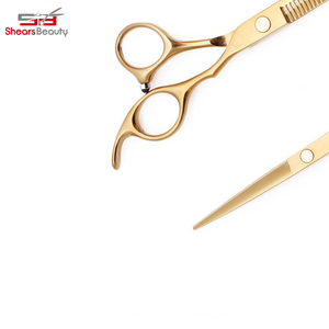 Tijeras de peluquero de acero inoxidable rectas personalizadas, cuchillas afiladas romas, mangos de plástico de cerámica para corte de pelo, adelgazamiento - Product Image 2