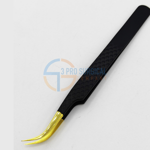 Siêu trang điểm lông mi khối lượng nhíp kim cương Grip Vàng Plasma Tip 3 Pro thép không gỉ lông mi mở rộng chống tĩnh điện lông mày - Product Image 6