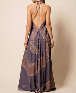 Kaftan à capuche en tissu doux pour femmes, nouvelle collection, hippie Boho, avec cravate colorant - Product Image 2