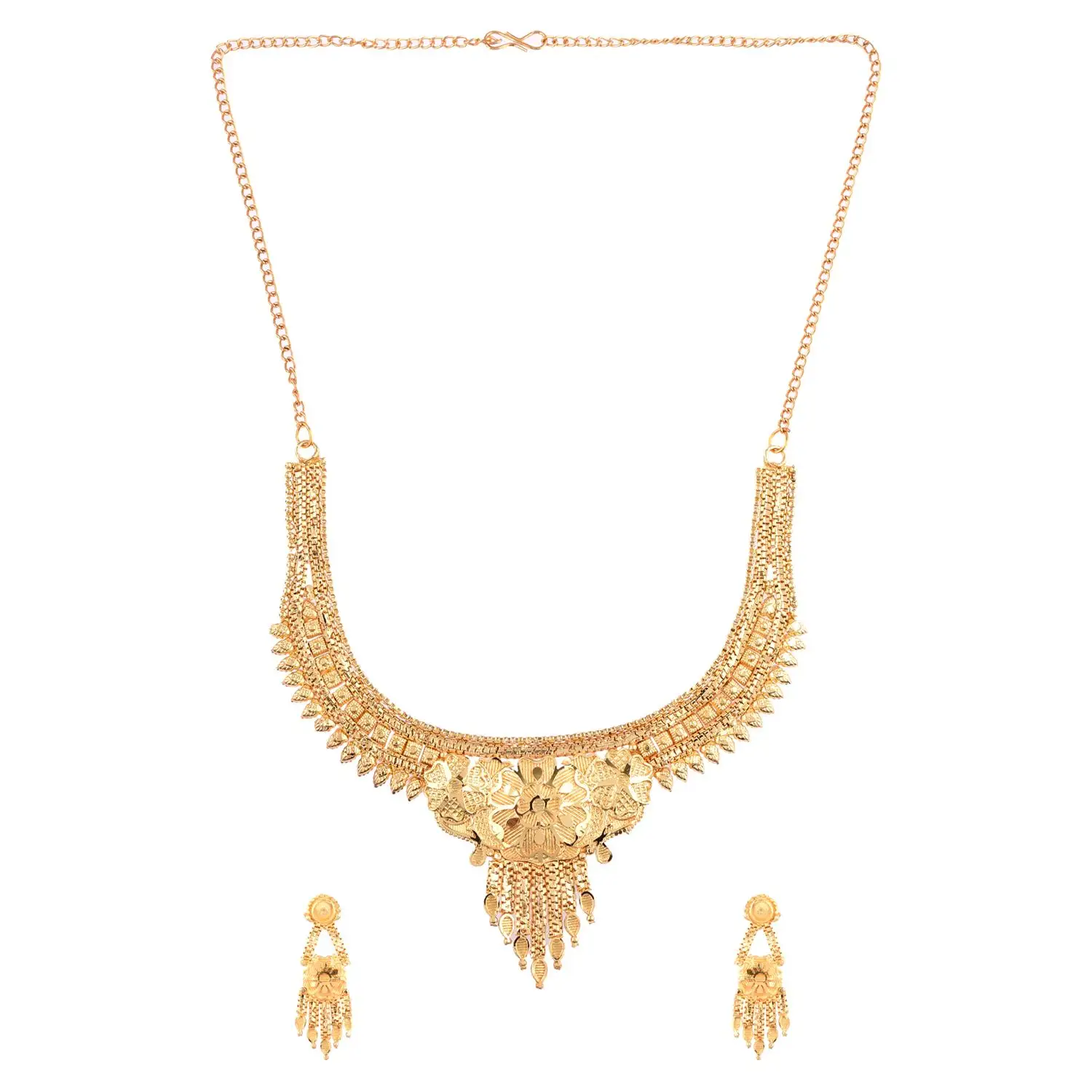 Indian Jewellery Bollywood Gold Plated Choker Necklace Earrings Jewellery Set for Women Girls