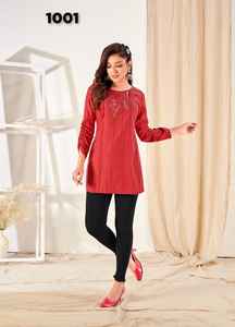 ใหม่ฤดูร้อนพิเศษฝ้าย Kurti สำหรับสุภาพสตรีขายส่งอัตราต่ำสุราษฎร์อินเดียสำนักงานสวมใส่บอลลีวูดสไตล์การออกแบบล่าสุดที่น่าสนใจ - Product Image 5