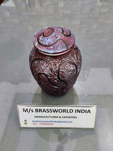 Canis — crème urn avec patte d'animaux en aluminium de haute qualité, fournitures d'incrustation, en métal - Product Image 3