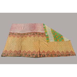 Couette Kantha vintage indienne cousue à la main couvre-lit réversible couvre-lit pour la maison ou l'hôtel coton rempli été utilisation - Product Image 5