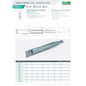 Ram Industrie Heavy Duty Industrial Drawn Steel Slide Full Extension 300 kg SERIE 87 Drawer Fitting <b>Cabinet</b> Furniture Storage - Product Image 2