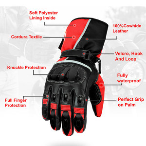 Gants de sport d'été en cuir imperméable et respirant pour moto de course VTT écran tactile compatible moto - Product Image 3