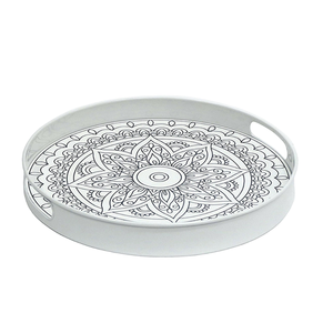 Bandeja redonda de Metal, Blanca - Product Image 1