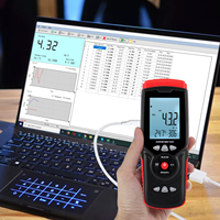 Anemómetro Digital con Registrador de Datos, Medidor de Velocidad del Viento, Probador de Velocidad del Aire, Medidor de Temperatura y Humedad