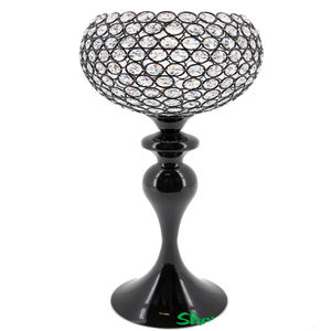 TENDANCE DE L'INDUSTRIE ARGENT FINI MÉTAL DÉCORATION DE MARIAGE PORTE-BOUGIE EN CRISTAL POUR LA DÉCORATION DE LA MAISON MODERNE - Product Image 4